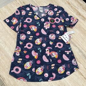 NWT Hello Kitty V-neck scrubs top